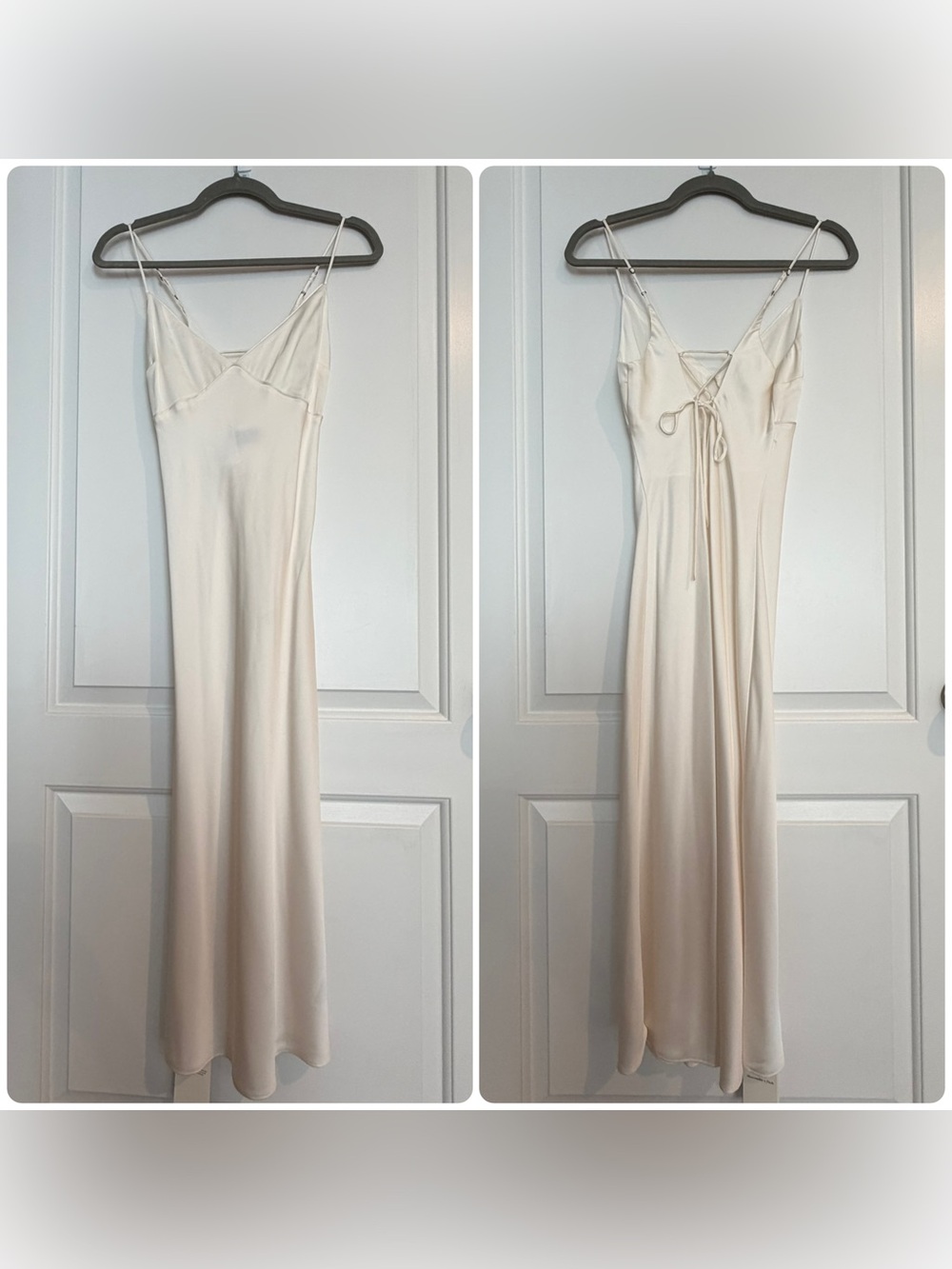 NWT: Abercrombie White Satin Slip Midi Dress | Size XS - Picture 4 of 6